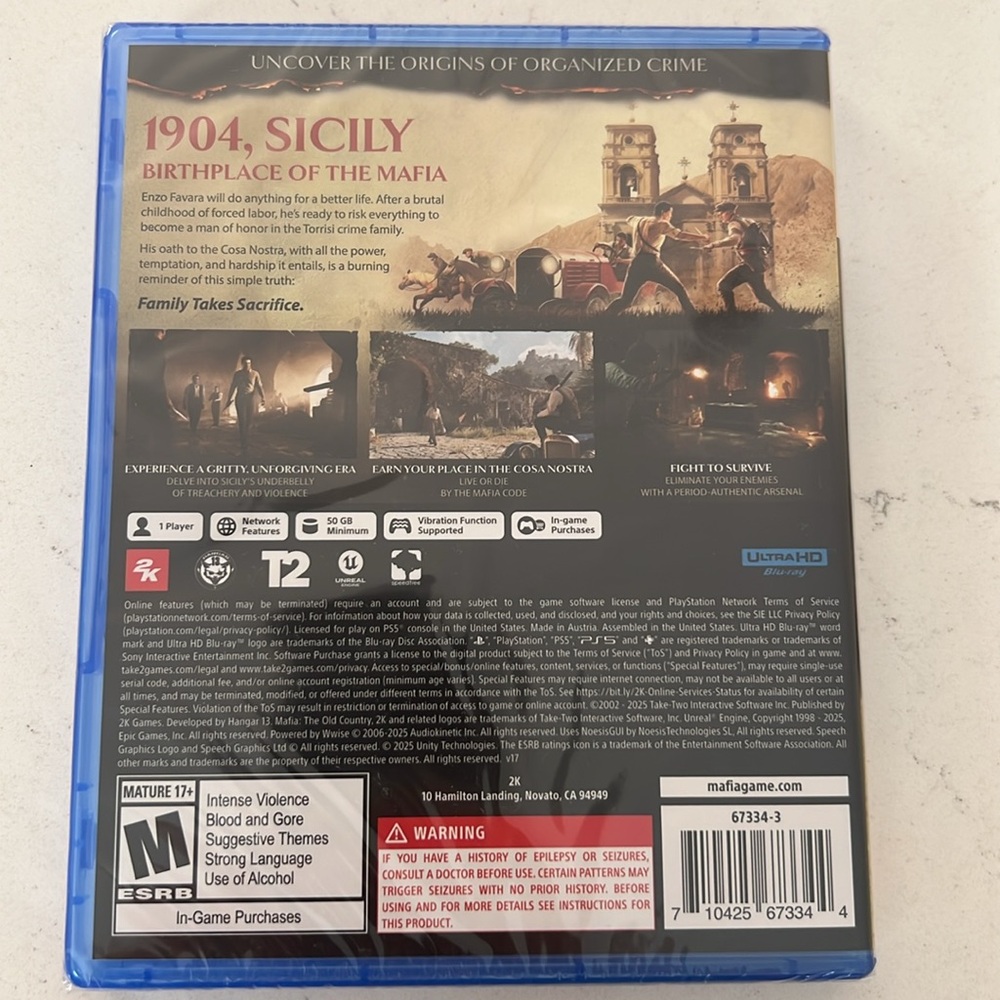 PS5 MAFIA The Old Country NIB - Picture 2 of 2